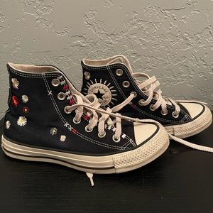 High Top Converse with embroidery